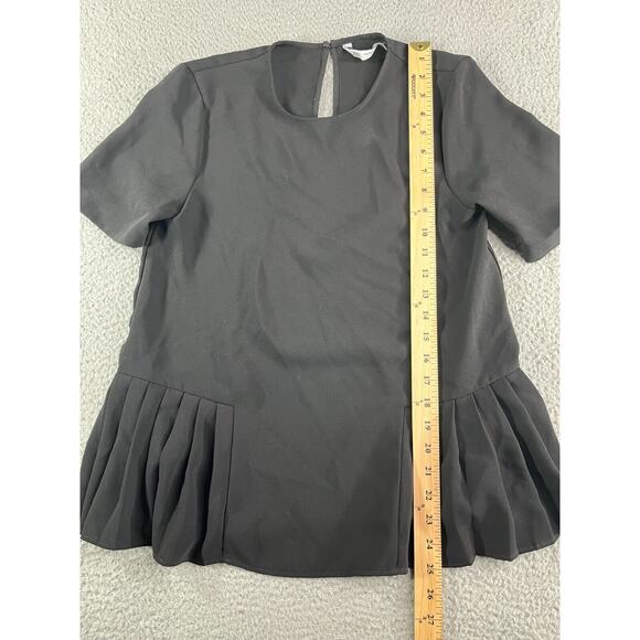 Zara Shirt Womens XS Black Flared Tunic Round Neck Business Casual Lightweight - Picture 5 of 10